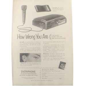 Vintage 1952 Dictaphone Dictabelt Ad Advertisement